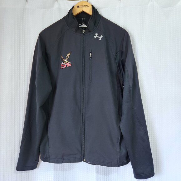 Under Armour Jacket Men's Size LG Cold Gear Black Full Zip Light Jacket - Picture 1 of 6
